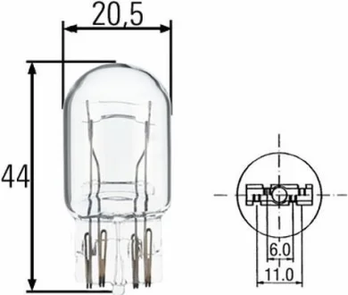 Лампа розжарювання, W21/5W 12V 21/5W W 3 x 16q HELLA 8GD008893-002