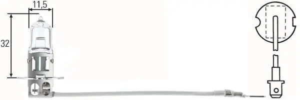 Лампа розжарювання STANDARD H3 12V 55W PK22s HELLA 8GH002090131 (фото 1)