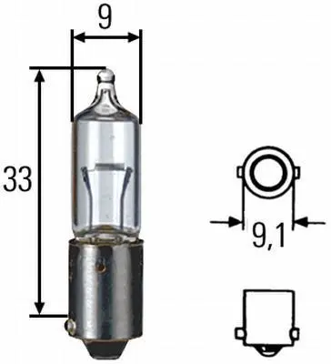 Автолампа H10W BA9S 12V 10W HELLA 8GH002473-191 (фото 1)