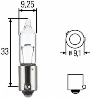 Автолампа H21W BAY9S 12V 21W HELLA 8GH008417-001