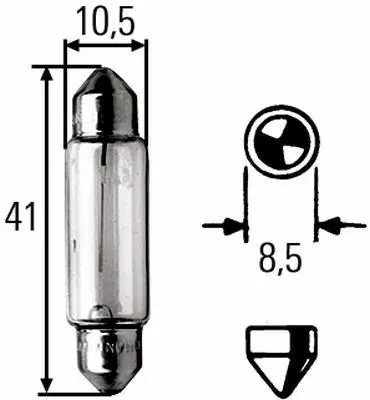 Лампа розжарювання STANDARD 12V 18W SV 8,58 HELLA 8GM002091121 (фото 1)