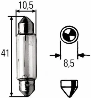 Автолампа SV8,5 C10W 12V 10W 41mm HELLA 8GM002091-131