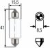 Фото 1 - лампа розжарювання 12V 15W SV 8,58 HELLA 8GM002091141 Лампа розжарювання 12V 15W SV 8,58 HELLA 8GM002091141 (фото 1)
