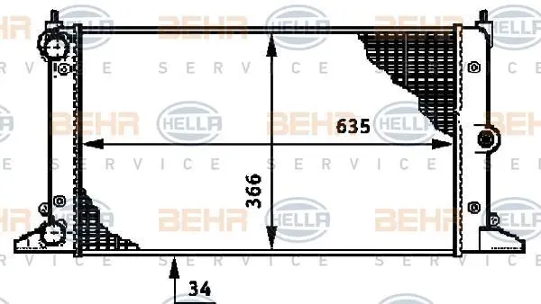 Радіатор системи охолодження HELLA 8MK376720511 (фото 1)