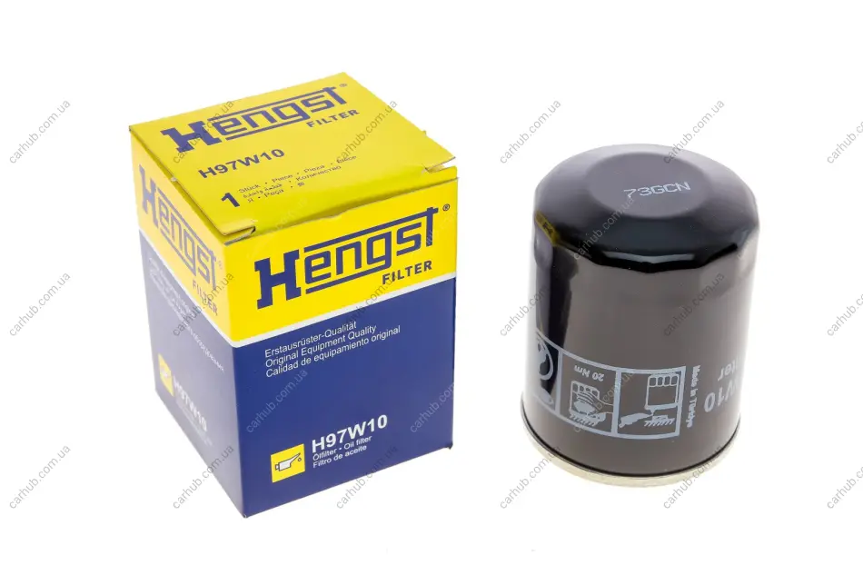 Фільтр масляний Nissan Micra 1.0-1.4i 92-10/ Primera 2.0i 90-96/Sunny 2.0GTI 90-95/JCB 8008 06- HENGST FILTER H97W10 (фото 1)