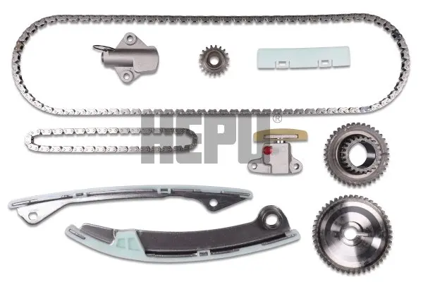 Комплект ГРМ (ланцюг + шестерня) NISSAN QASHQAI I, SENTRA VI, TIIDA, X-TRAIL II RENAULT CLIO III, FLUENCE, GRAND SCENIC III, LAGUNA III, LATITUDE, MEGANE, MEGANE III 1.8/2.0/2.0ALK 09.04- HEPU HEP21-0435 (фото 1)