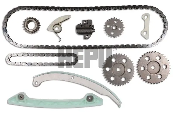 Комплект ГРМ (ланцюг + шестерня) VOLVO C30, S40 II, V50, V70 III FORD C-MAX, FIESTA V, FOCUS C-MAX, FOCUS II, GALAXY II, GALAXY MK II, MAVERICK, MONDEO III, MONDEO IV, S-MAX 1.8-2.3 10.00- HEPU HEP21-0457 (фото 1)