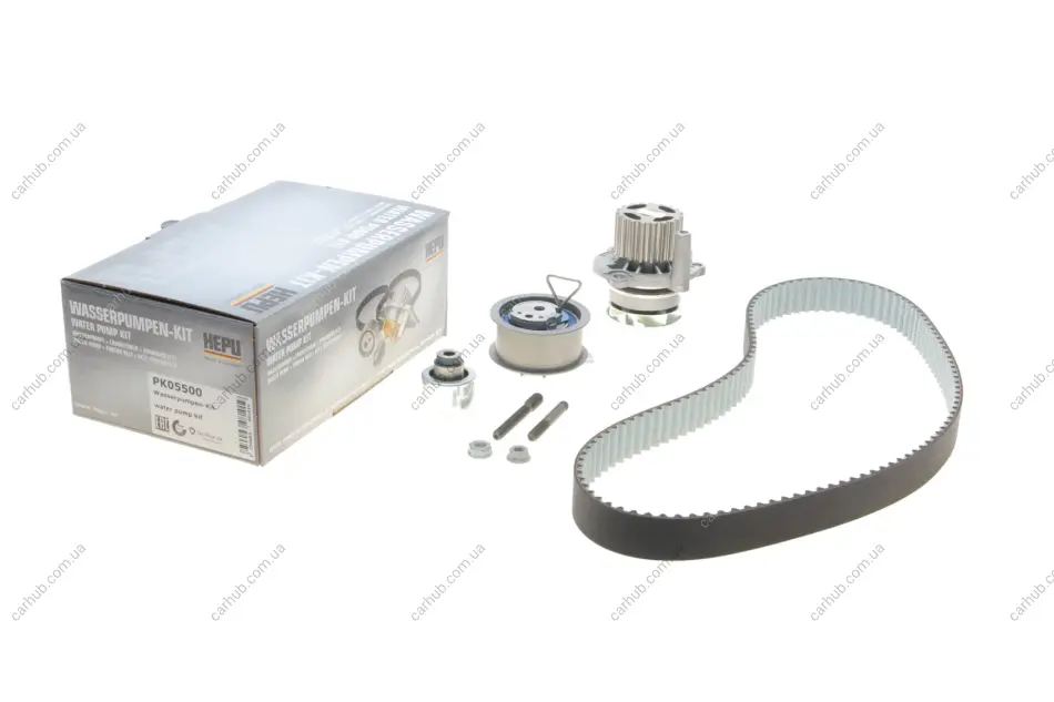Комплект ГРМ + помпа VW Caddy III 07-10-/Golf IV/V 00-11/Passat 1.9T/2.0 TDI 00-09 (120x30) HEPU PK05500 (фото 1)