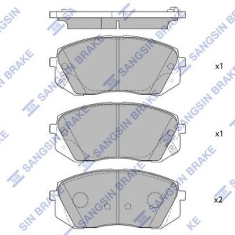 Комплект гальмівних колодок з 4 шт. дисків Hi-Q (SANGSIN) SP1682