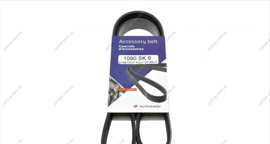 Ремінь генератора Citroen C3/C4/Peugeot 307 1.4-1.6HDi 02- HUTCHINSON 1090 SK 6 (фото 1)