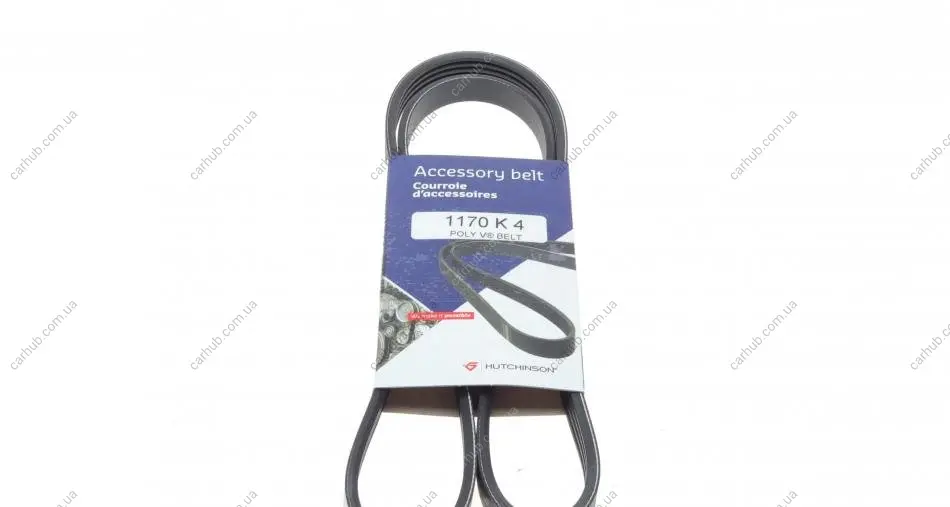 Ремінь генератора Toyota Yaris 1.5/1.3 00- (4PK1170) HUTCHINSON 1170 K 4 (фото 1)