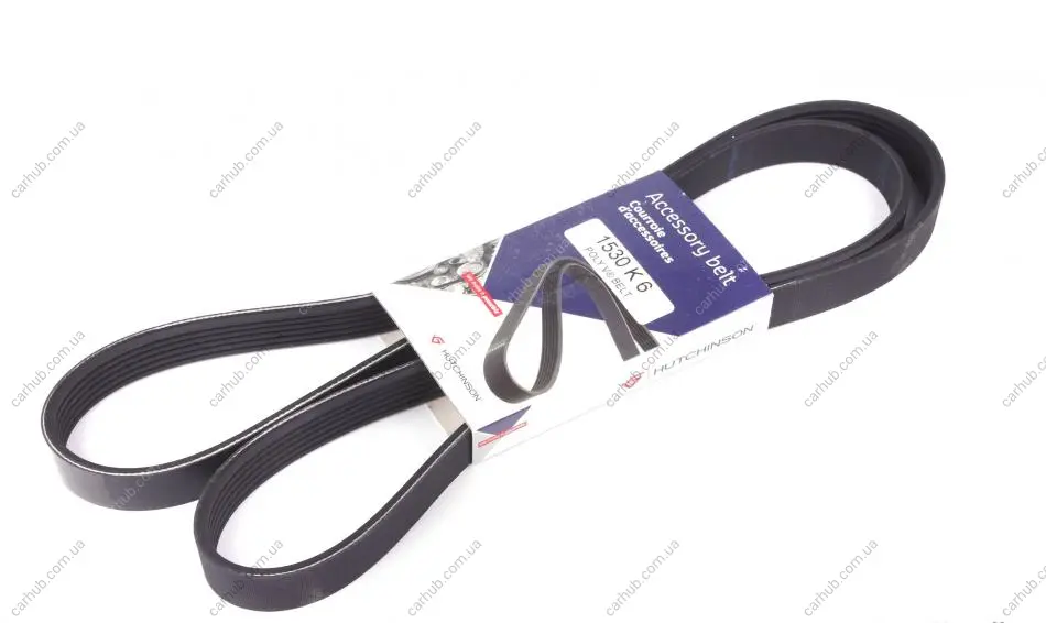 Ремінь генератора Fiat Doblo1.3-1.6 D 10-/Opel Astra F/Corsa B/Vectra B 1.4-1.8/ 94-03 (6PK1530) HUTCHINSON 1530 K 6 (фото 1)