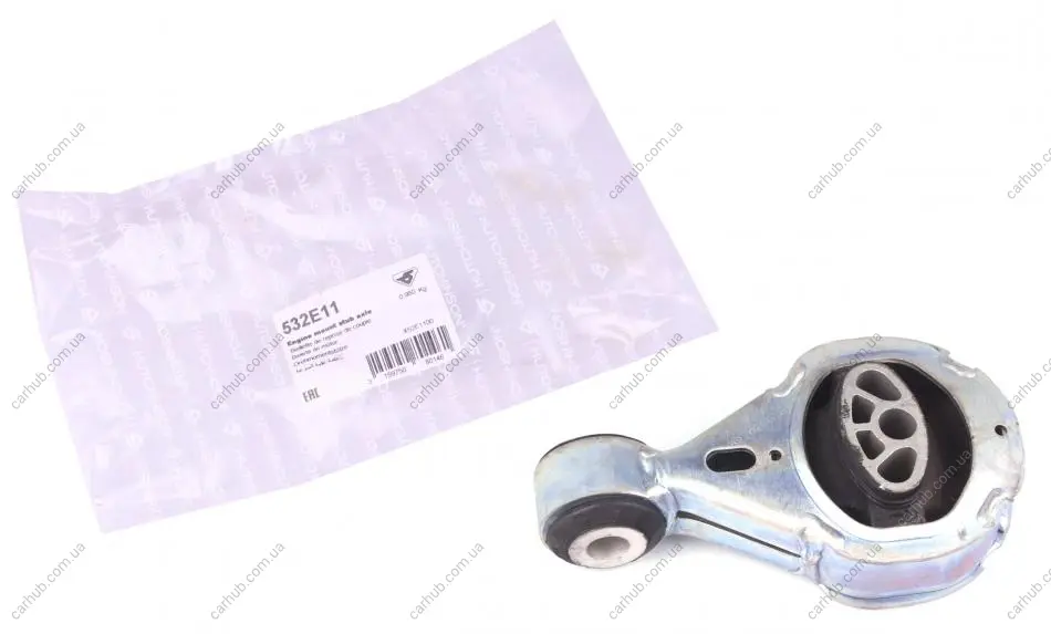 Подушка двигуна (нижня) Renault Megane III 1.6dCi 11- (косточка) HUTCHINSON 532E11 (фото 1)