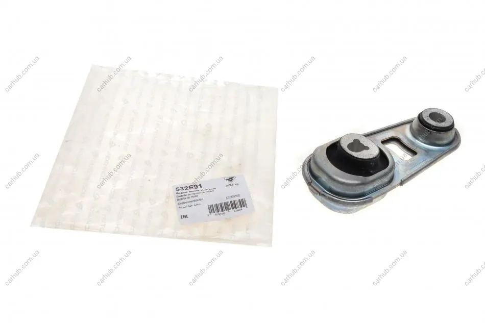Подушка двигуна (задня) Renault Kadjar 1.2TCe/1.5dCi 15-/Nissan Qashqai 1.2-2.0 07- HUTCHINSON 532E91 (фото 1)