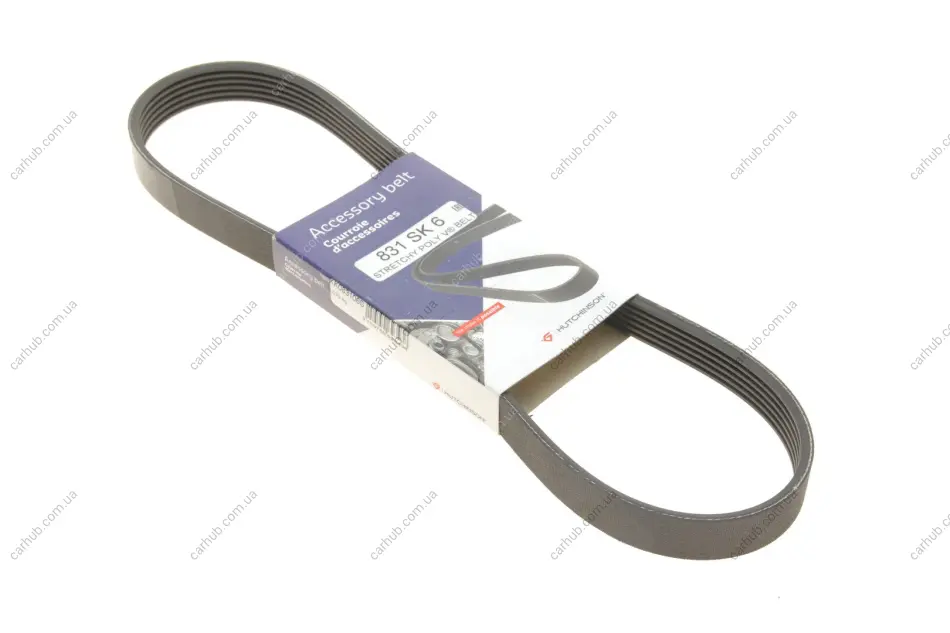Ремінь генератора Ford Transit 2.0Di/TDCi 00- (-AC) (6PK831) HUTCHINSON 831 SK 6 (фото 1)
