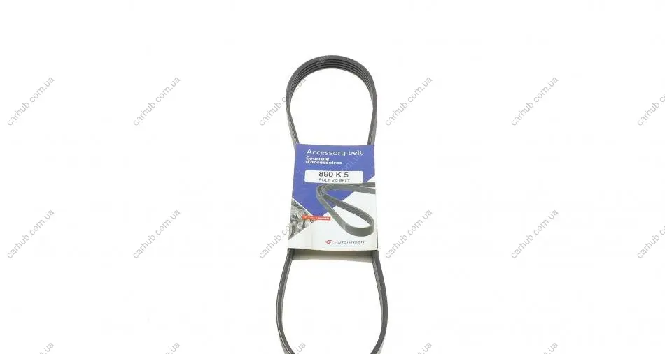 Ремінь генератора BMW 3/5 90-00 / Ford Focus 2.5 05-12 HUTCHINSON 890 K 5 (фото 1)