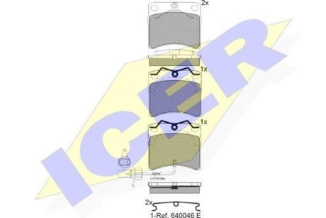 Колодки тормозные (передние) VW T4 90-03 (+датчик)) ICER 141321