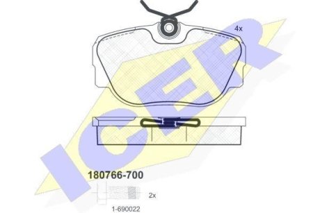 Колодки гальмівні (передні) BMW 3 (E30) 82-94/Z1 88-91 ICER 180766-700