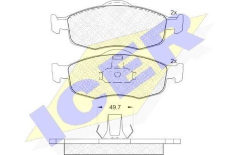 Тормозные колодки (передние) Ford Mondeo I/II 93-00/Scorpio I/II 85-98 ICER 180916