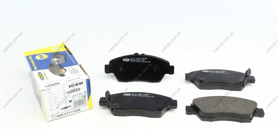 Колодки гальмівні (передні) Honda Civic V/VI/VII 91-05/CRX III 92-98/Jazz 08-14 ICER 180959 (фото 1)