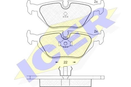 Тормозные колодки (задние) BMW 3 (E36/E46) 90-06 ICER 181174