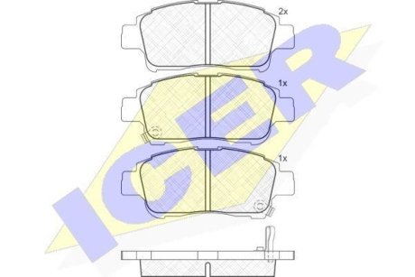 Тормозные колодки (передние) Toyota Yaris/Echo 99-05 ICER 181304