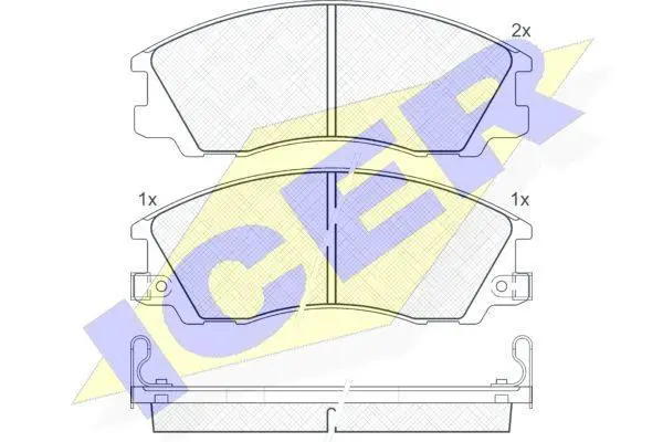 Колодки гальмівні (передні) Hyundai Terracan 01-06 ICER 181539 (фото 1)