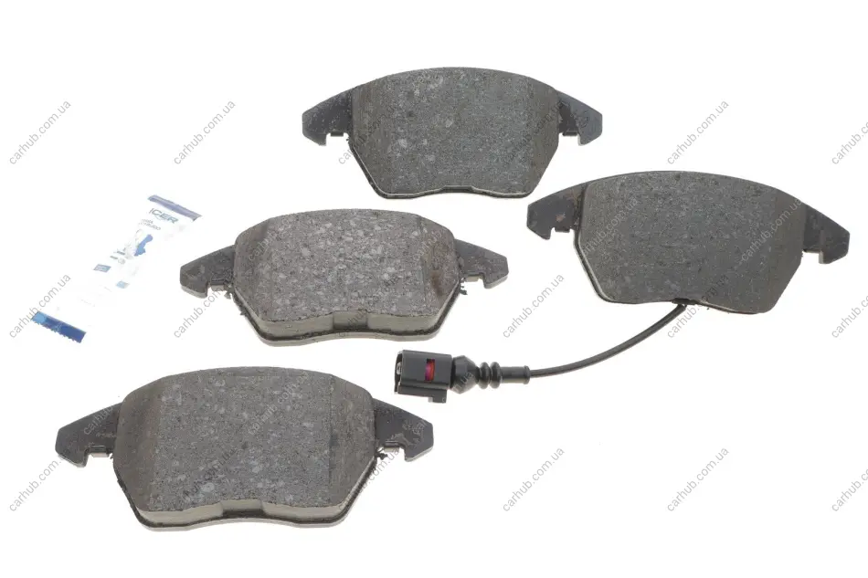 Колодки гальмівні (передні) Skoda Fabia/Rapid 10-/Octavia/VW Caddy 04-15/Golf/Passat 03- (+датчик) ICER 181567 (фото 1)