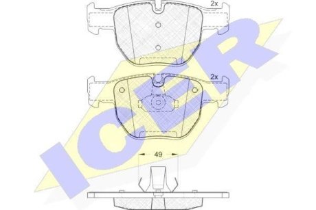 Тормозные колодки (передние) Land Rover Range Rover III 02-12 ICER 181574