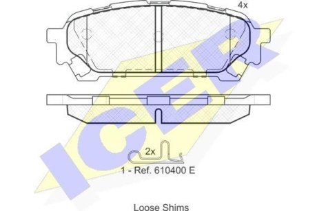 Тормозные колодки (задние) Subaru Impreza 99-/Forester 02-12/Saab 9-2X 04-06 ICER 181737