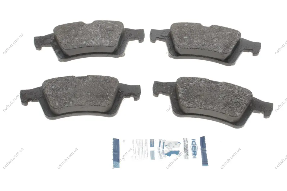 Колодки гальмівні (задні) Ford Focus II/Volvo S40/V50//Mazda 3 04-14/Mazda 5 05- ICER 181743 (фото 1)