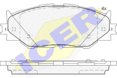 Фото колодки гальмівні (передні) Lexus IS II/III 05- ICER 181750 Колодки гальмівні (передні) Lexus IS II/III 05- ICER 181750