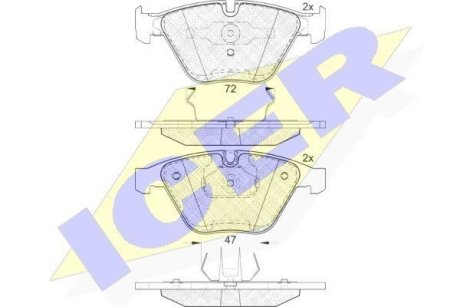 Тормозные колодки (передние) BMW 3 (E90/E91/E92/E93) 04-13/X1 (E84) 09-15/Z4 (E89) 09-16 ICER 181814