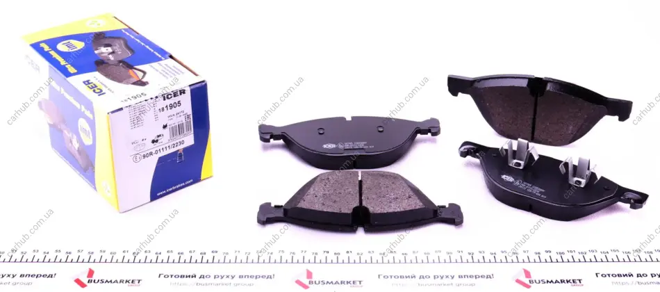 Колодки гальмівні (передні) BMW X5 (E70/F15/F85) 06-/X6 (E71/E72/F16/F86) 08- ICER 181905 (фото 1)