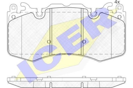 Тормозные колодки (передние) Land Rover Range Rover III/IV 02-/Range Rover Sport 05-/Discovery V 16- ICER 181956