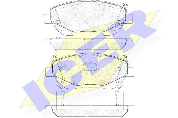 Колодки гальмівні (передні) Toyota Avensis 08-18/Verso 2.0-2.2 D-4D 09- ICER 182022 (фото 1)