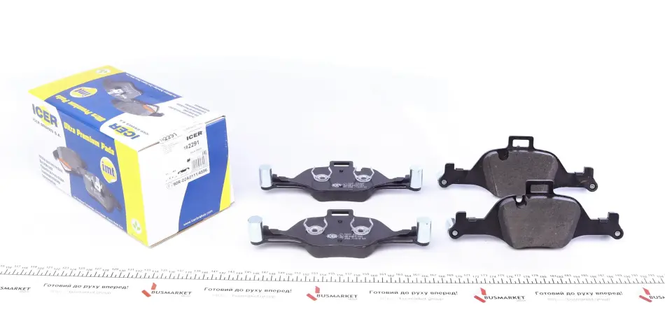 Колодки гальмівні (передні) BMW 3 (G20-21/G80-81)/X3-X6 18-/5 (G30/G31/F90)/6 (G32)/7 (G11/G12) 15- ICER 182291 (фото 1)