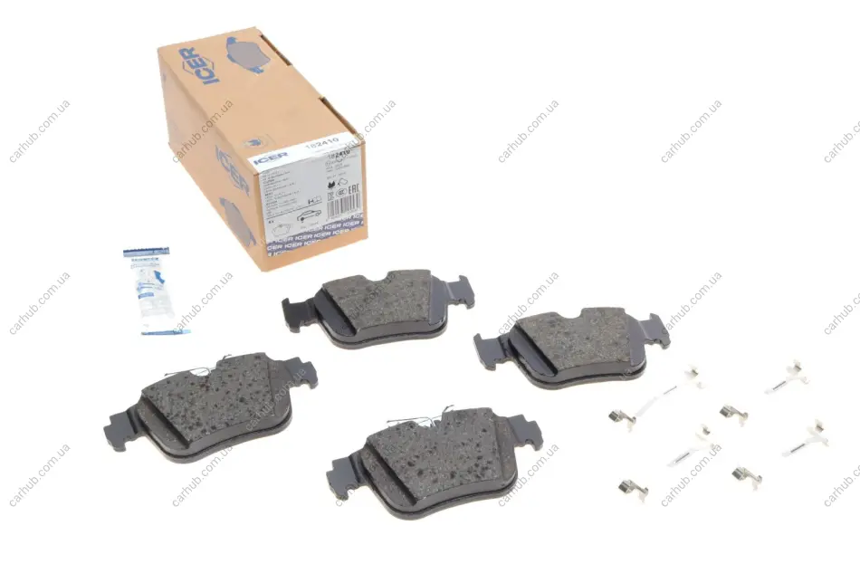 Колодки гальмівні (задні) Audi A3/Skoda Octavia/VW Golf VIII 19-/Caddy 20-/Tiguan 23- ICER 182410 (фото 1)