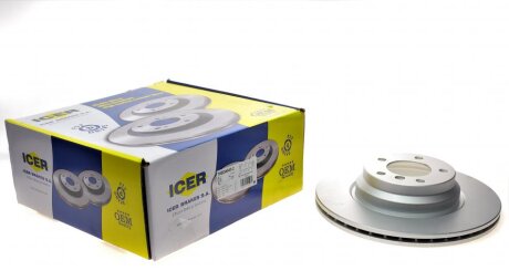 Диск гальмівний (передній) BMW 1 (E81/82/88)/3 (E90-93) 04-13/X1 (E84) 09-15 (330x24)(з покр.)(вент.) ICER 78BD4645-2