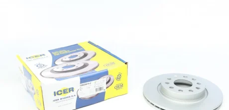 Диск гальмівний (передній) Audi A3/Seat Leon/Skoda Octavia/VW Caddy/Golf 04- (280x22)(з покр.)(вент.) ICER 78BD5614-2
