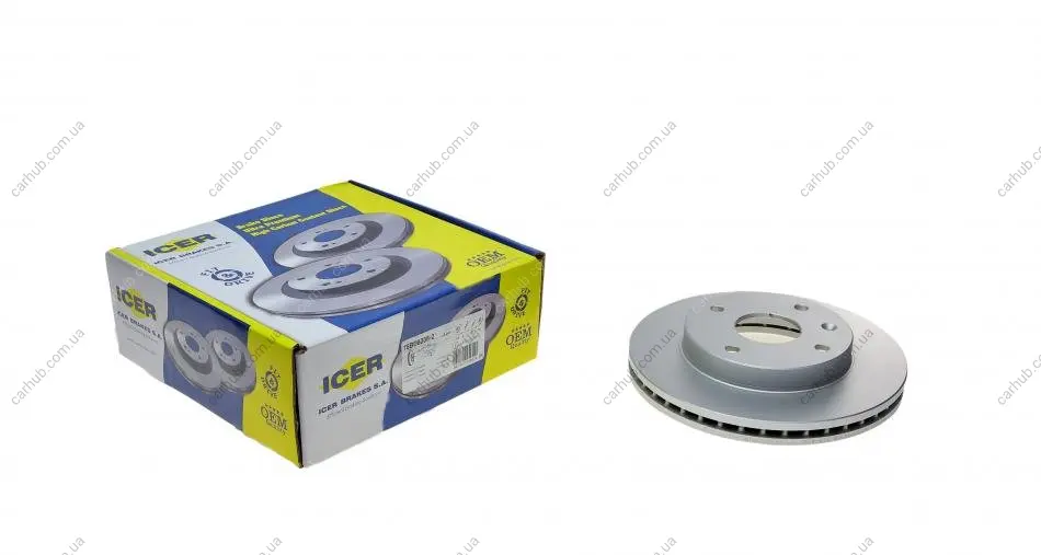 Диск гальмівний (передній) Chevrolet Lacetti/Nubira/Epica/Evanda/Rezzo 05- (256x24)(з покр.)(вент.) ICER 78BD8338-2 (фото 1)
