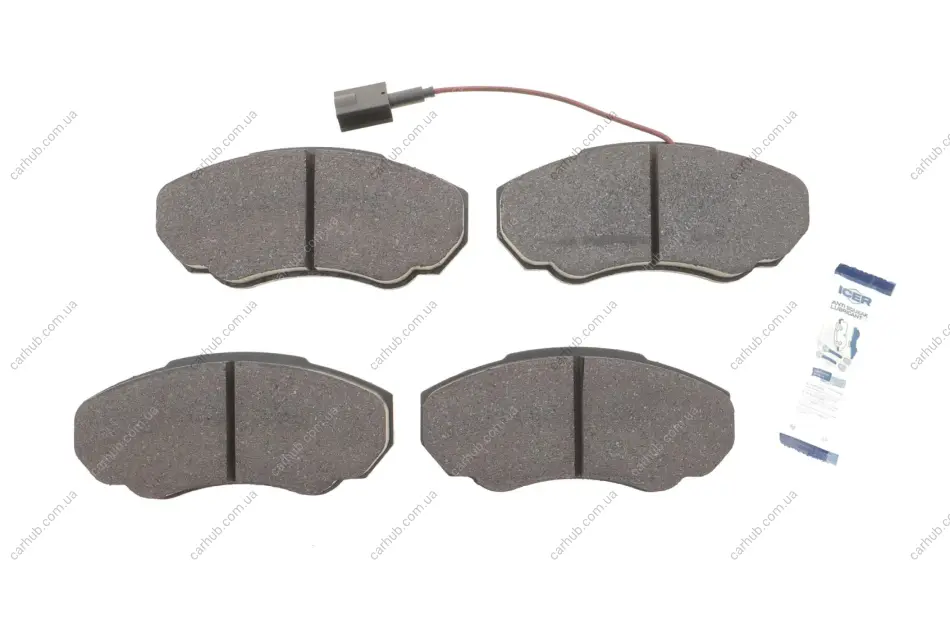 Колодки гальмівні (передні) Citroen Jumper 02-/Fiat Ducato/Peugeot Boxer 98- R15 (+датчик) ICER LM1523 (фото 1)