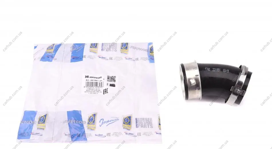 Патрубок інтеркулера Audi Q7/VW Touareg 3.0TDI V6 04-15 IMPERGOM 221991 (фото 1)