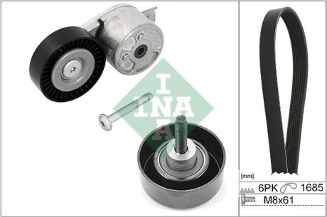 Комплект ременя генератора Ford Mondeo IV/Galaxy 1.8TDCi 06-15 (6PK1685) INA 529 0218 10