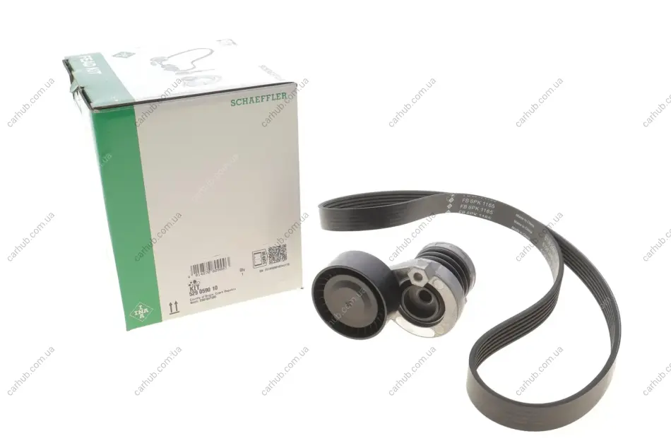 Комплект ременя генератора Renault Kangoo 1.5 dCi 17- (6PK1165), K9K/OM608.915 INA 529 0590 10 (фото 1)