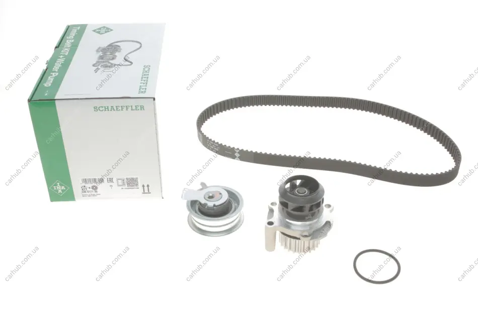 Комплект ГРМ (ремінь + ролик + водяний насос) AUDI A4 B6, A6 C4 SEAT ALHAMBRA, CORDOBA, IBIZA III, IBIZA IV, IBIZA IV SC, LEON SKODA FABIA I, OCTAVIA I, SUPERB I VW BORA 2.0-2.5D 07.90-12.17 INA 530 0171 30 (фото 1)