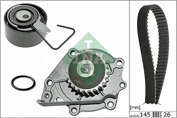 Комплект ГРМ (ремінь + ролик + водяний насос) LAND ROVER FREELANDER I MG MGF, TF, ZR, ZS, ZT, ZT- T ROVER 200, 200 II, 25 I, 400 II, 45 I, 75, 75 I, COUPE, STREETWISE 1.1-1.8 12.92-12.09 INA 530 0376 30 (фото 1)