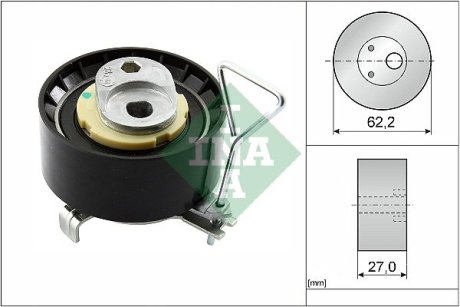 Ролик ГРМ Volvo S60/S90/V40/V60/V90 13- (натяжной) (62.2х27) INA 531 0928 10 (фото 1)