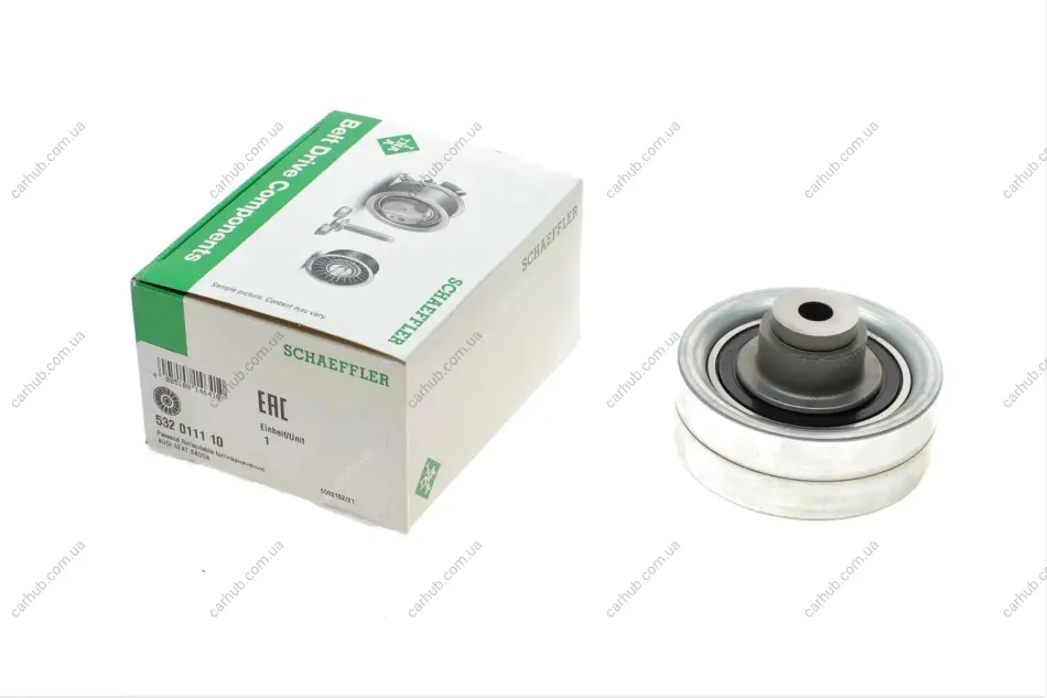 Паразитний ролик ременя ГРМ AUDI A3 SEAT CORDOBA, CORDOBA VARIO, IBIZA II, IBIZA III, INCA, LEON, TOLEDO II SKODA FABIA I, FABIA I PRAKTIK, OCTAVIA I VW BORA, BORA I 1.9D/2.5D 11.95-05.13 INA 532 0111 10 (фото 1)