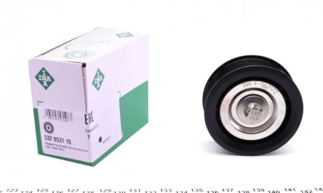 Ролик поліклинового ременя CADILLAC BLS FIAT CROMA, GRANDE PUNTO, SEDICI FORD C-MAX, FOCUS C-MAX, FOCUS II OPEL ASTRA H, ASTRA H GTC, SIGNUM, VECTRA C, VECTRA C GTS 1.8D/1.9D/2.0D 04.04- INA 532 0531 10